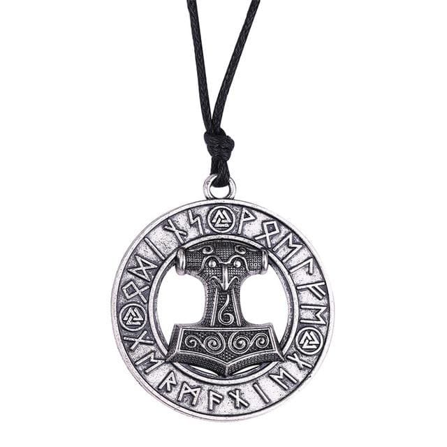 Thor Hammer Necklace - Runic Circle