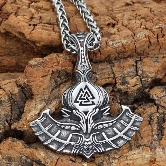 Thor Hammer Necklace - Valknut Symbol