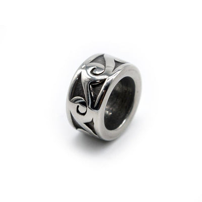 Viking Beard Bead With Njord's Wave Design