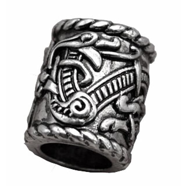 Viking  Beard Bead With Norse Dragon Engravings