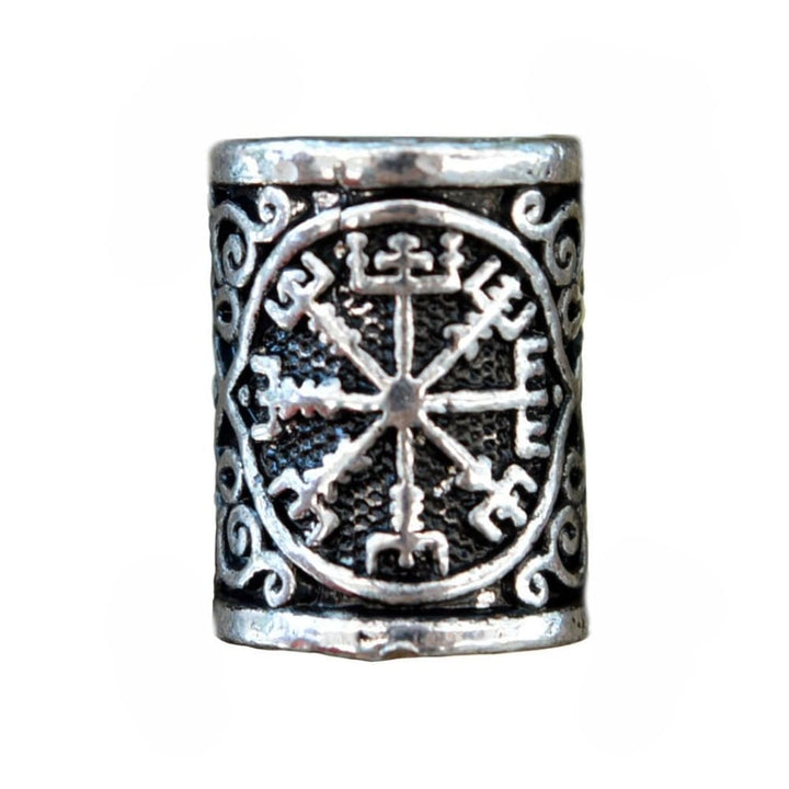 Viking Beard Bead With Vegvisir Symbol