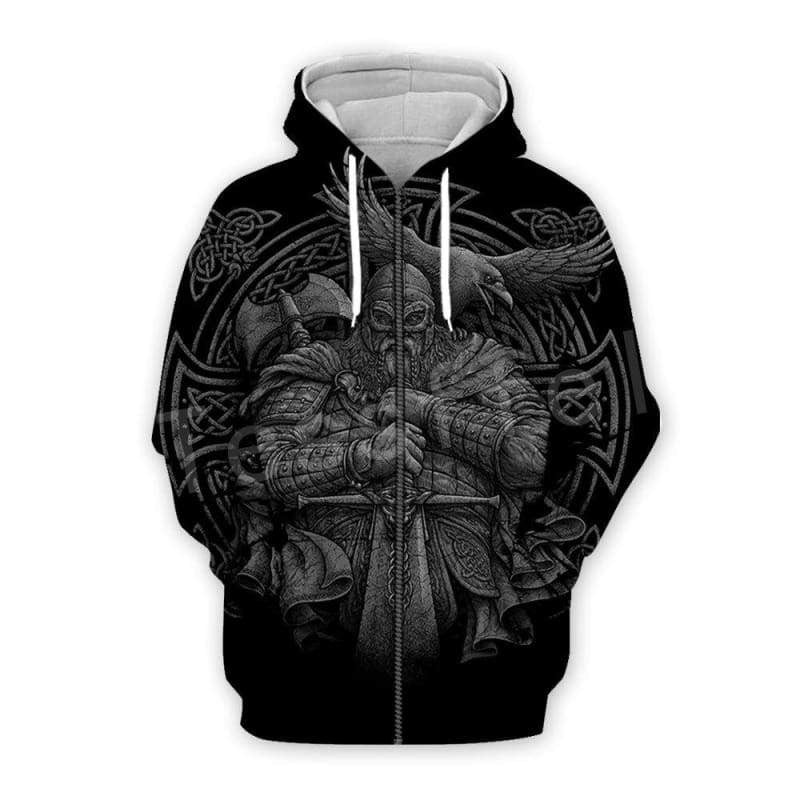 VIKING HOODIE - NEW FASHION ALLFATHER - ZIPPER / XXXS - 200000344