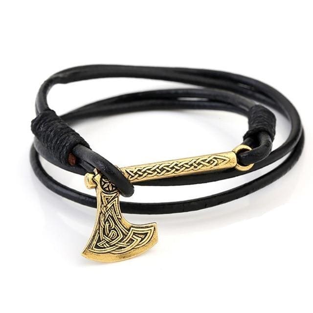 Viking Leather Bracelet - Nordic Axe