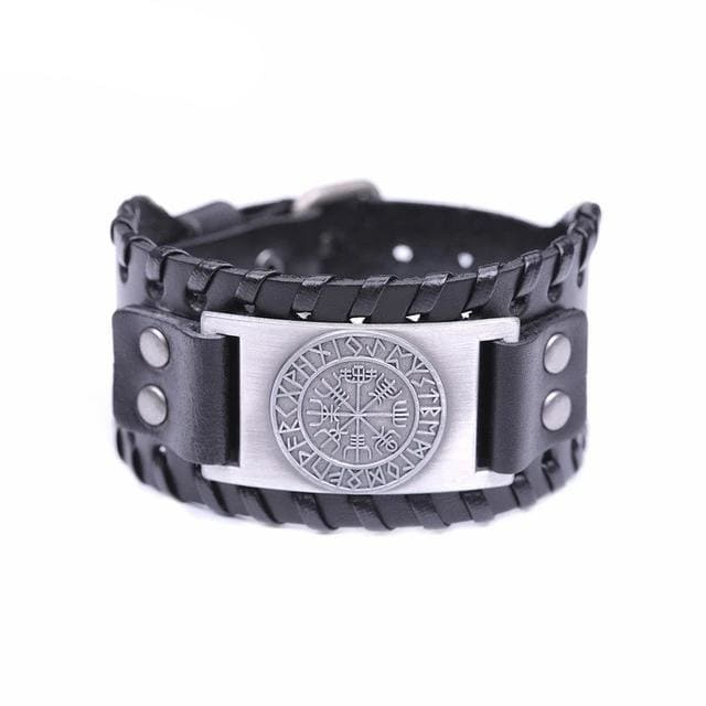 Viking Leather Bracelet - Vegvisir Compass