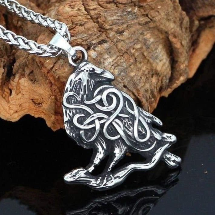 Viking Necklace - Knotted Raven