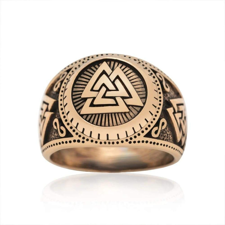 Viking Ring - Bronze Valknut