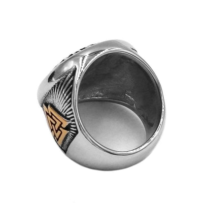 Viking Ring - Gold Trimmed Valknut