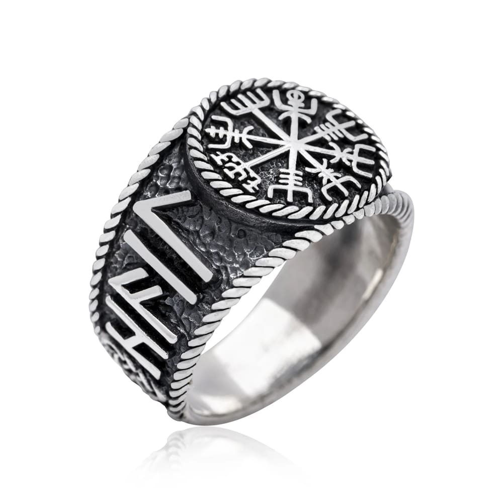 Viking Ring - Silver Hail Odin Vegvisir