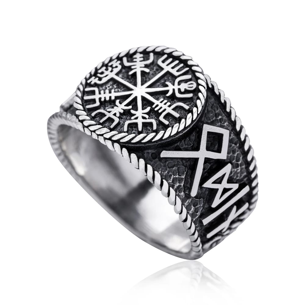 Viking Ring - Silver Hail Odin Vegvisir