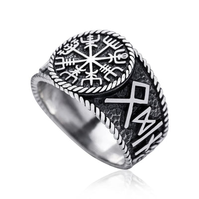 Viking Ring - Silver Hail Odin Vegvisir