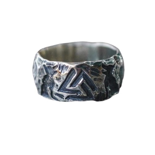 Viking Ring - Valknut Engraved