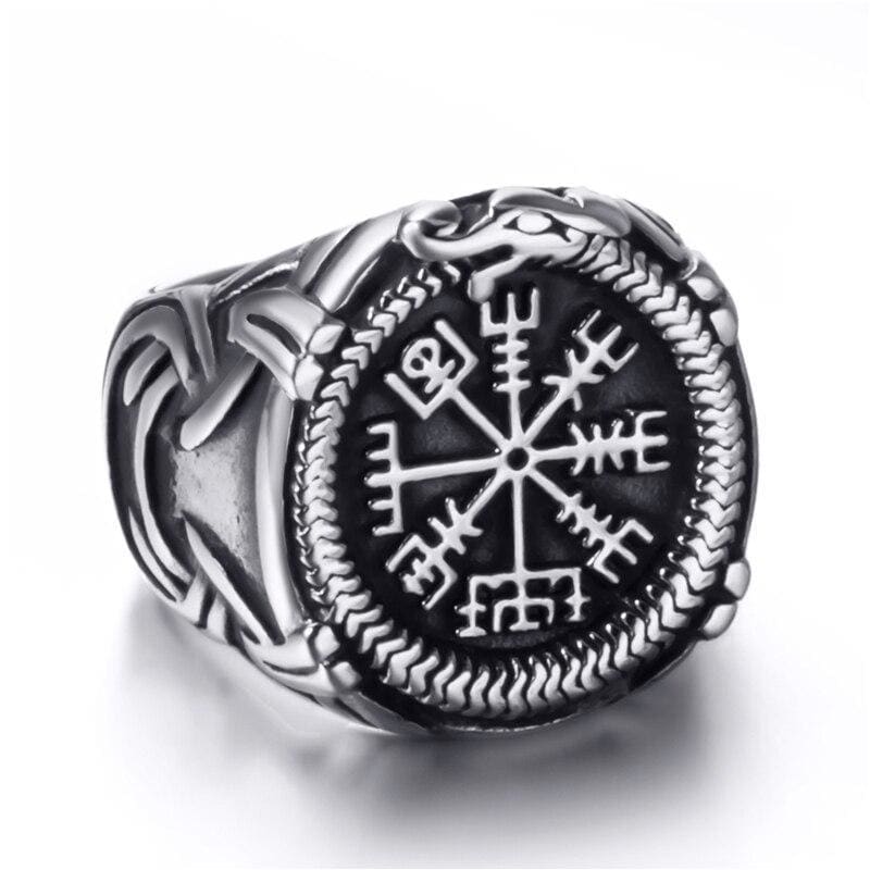 Viking Ring - Vegvisir Serpent