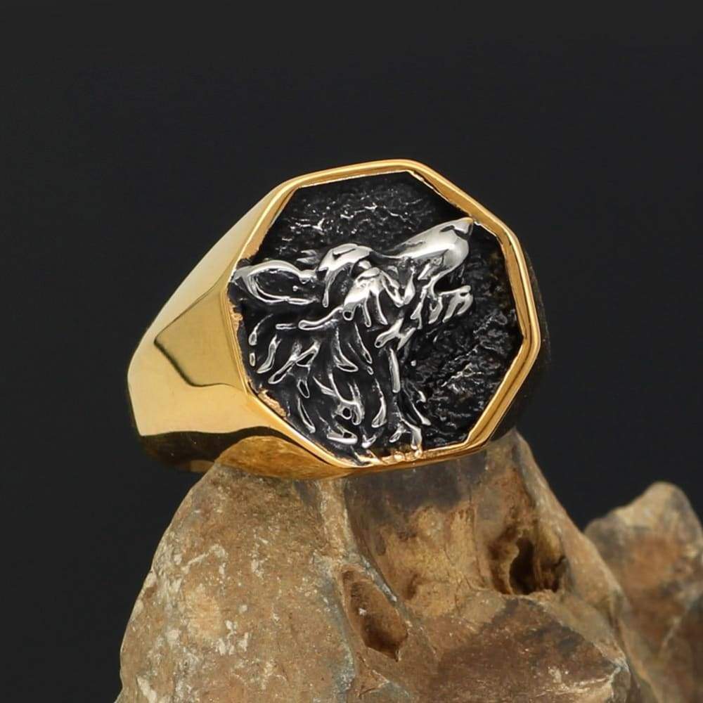 Viking Ring - Wolf Gold