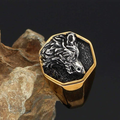 Viking Ring - Wolf Gold