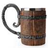 Viking Tankard Mug  With Crude Wooden Barrel Design