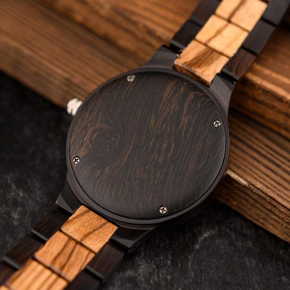 WOODEN WATCH WITH VALKNUT SYMBOL