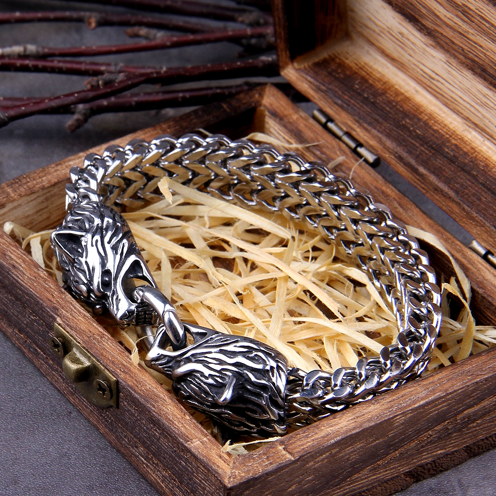 Viking Bracelet - Geri And Freki Wolves