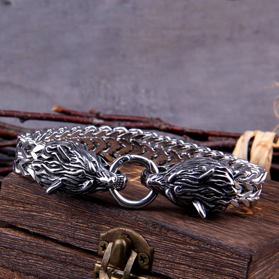 Viking Bracelet - Geri And Freki Wolves