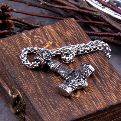Thors Hammer Necklace - Knotted Dragon