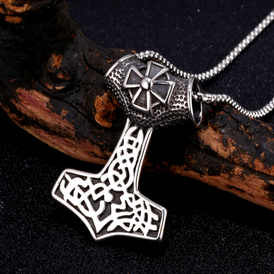 Thors Hammer Necklace - Iron cross