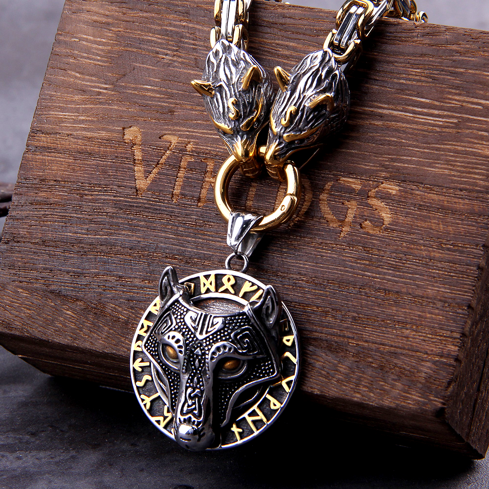 Viking Necklace Skoll Hati Wolves Valhalla Vikings