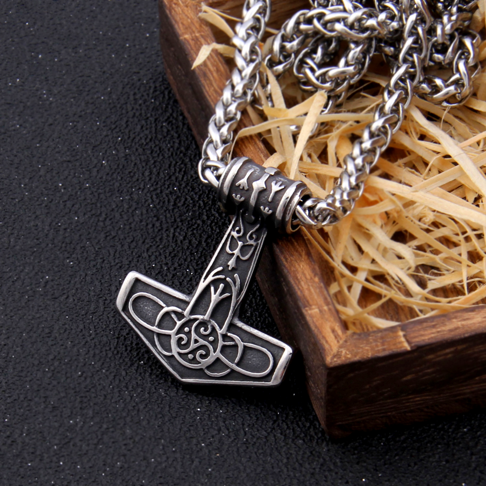 Thors Hammer Necklace - Algiz Rune