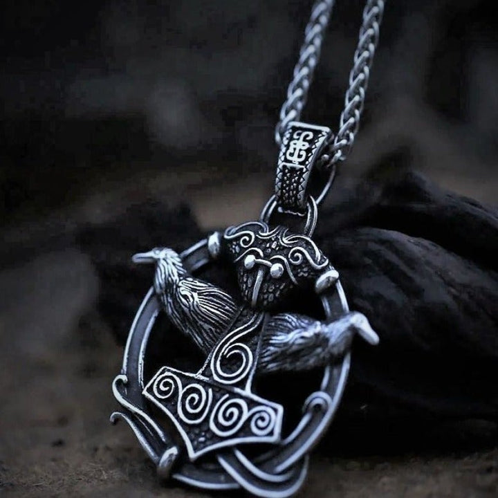 Thors Hammer Kette Hugin & Munin