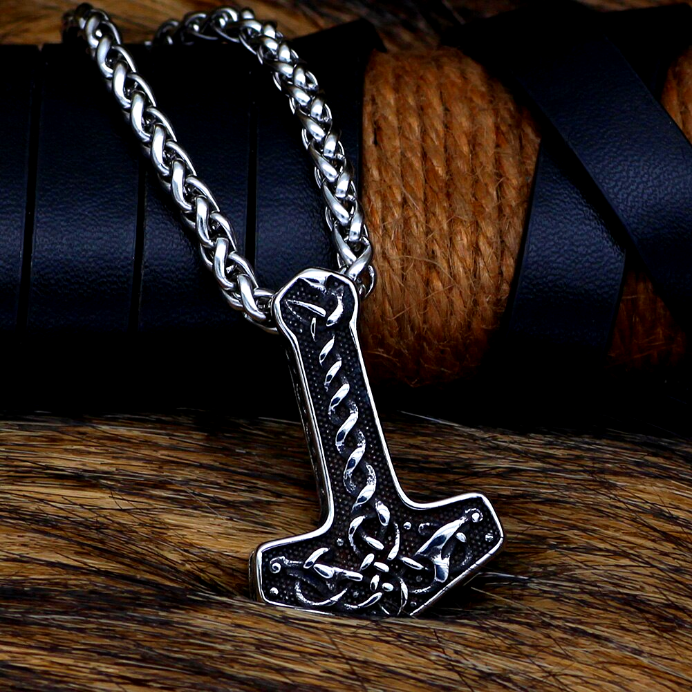 Thors Hammer Necklace - Celtic Pattern